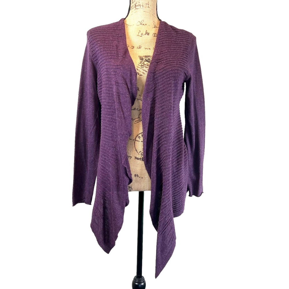 Eileen Fisher Lightweight Open Front Cardigan Purple Women's PS